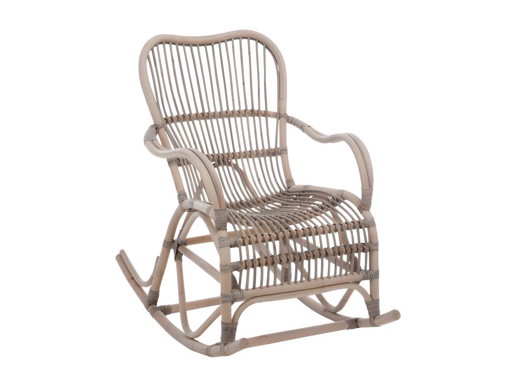 Fauteuil à Bascule Rotin Grisé - Artigeo ESNP18723