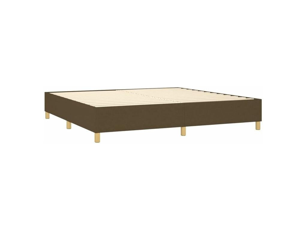 Sommier à Cosymeub de lit matelas et LED Marron foncé 200x200 BQXE85807