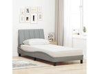 Lit avec matelas gris clair 90x200 cm tissu AKWE73569
