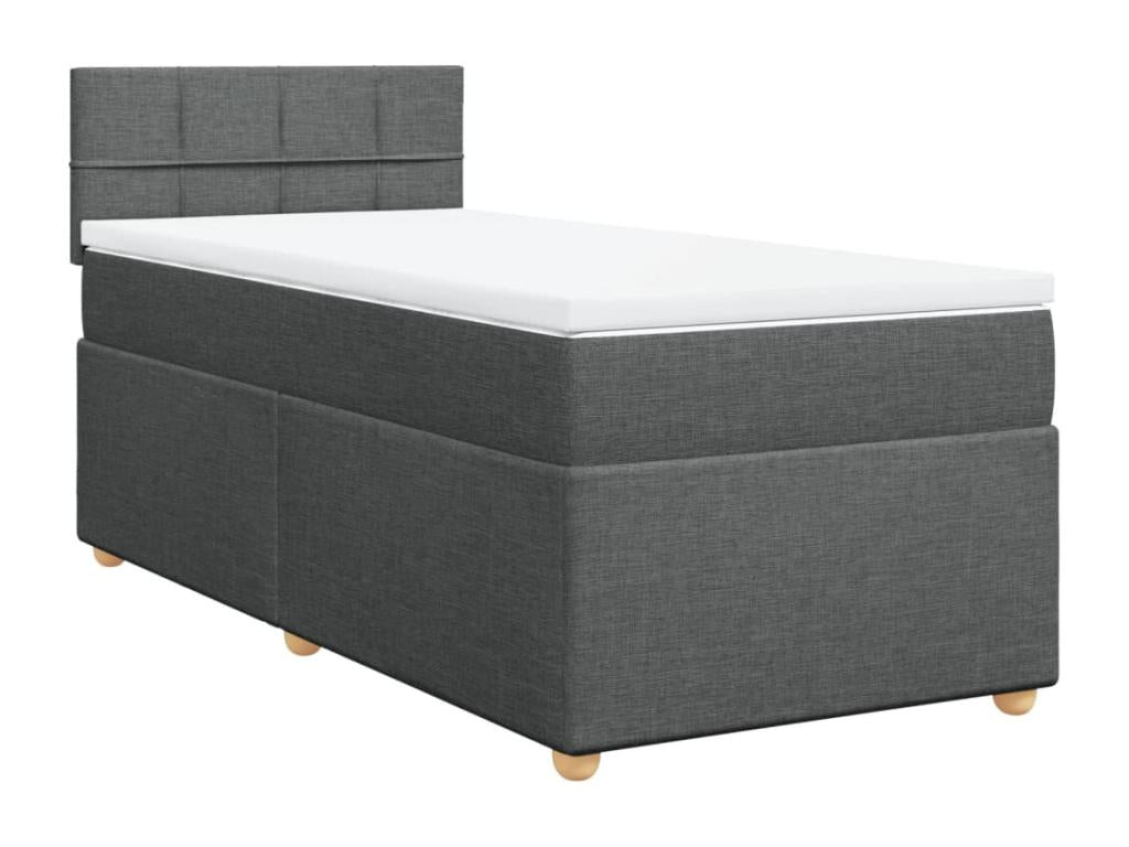 Sommier à Cosymeub de lit avec matelas Gris foncé 100x200cm Tissu NEDX94499