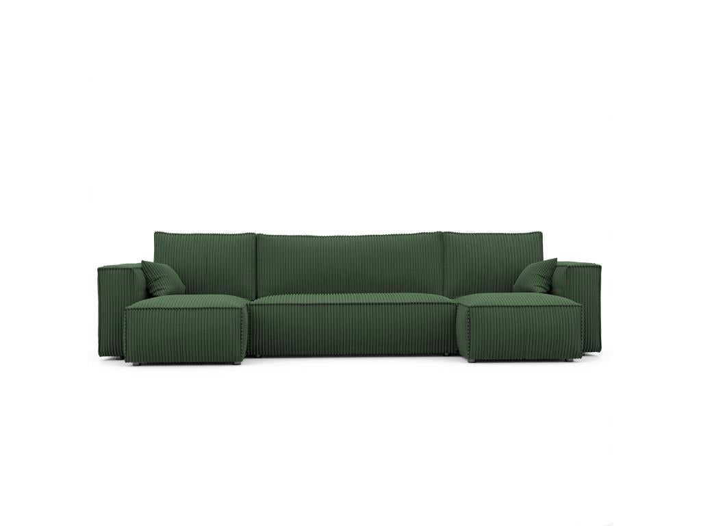 Canapé d'angle Paris U fonction couchage et tissu Vert RJZE58320
