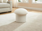 Pouf en tissu bouclette blanc Artigeo EQEE60696