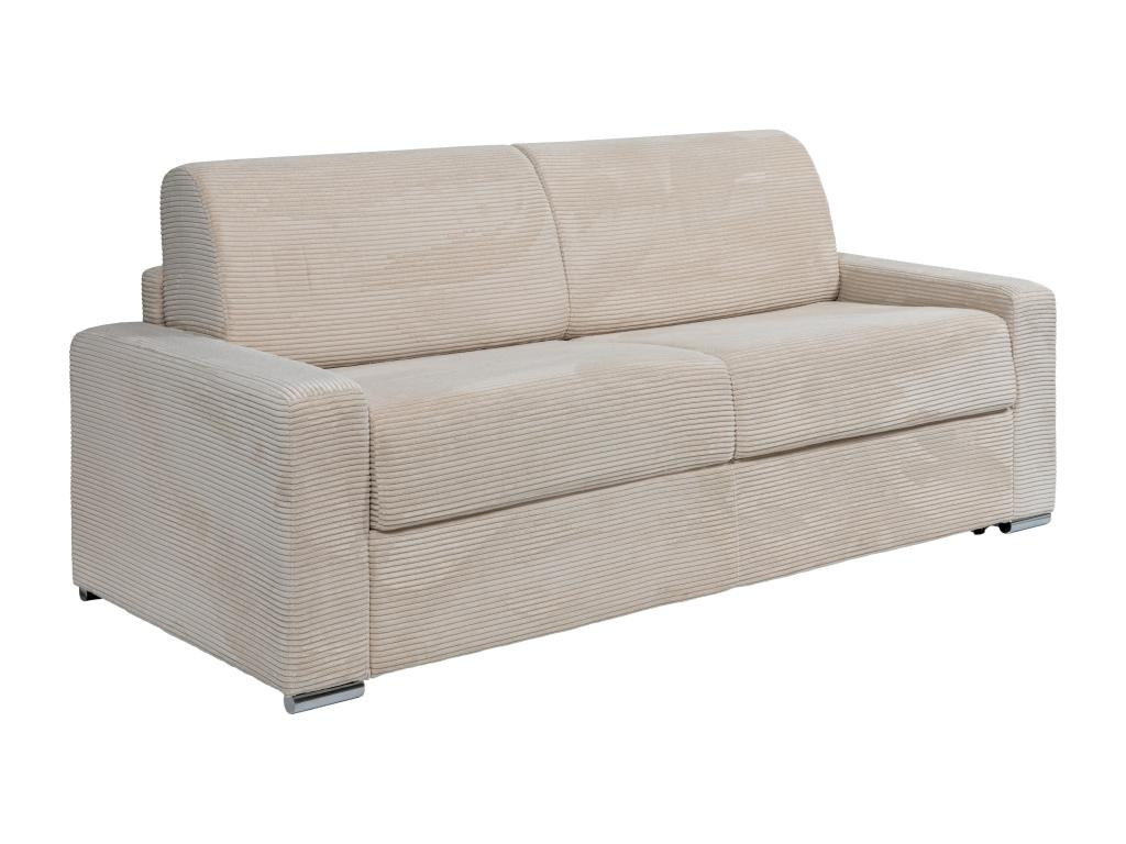 Canapé 4 places convertible express en velours côtelé beige - Couchage 160 cm - Matelas 22 cm - Artigeo VXAP94914