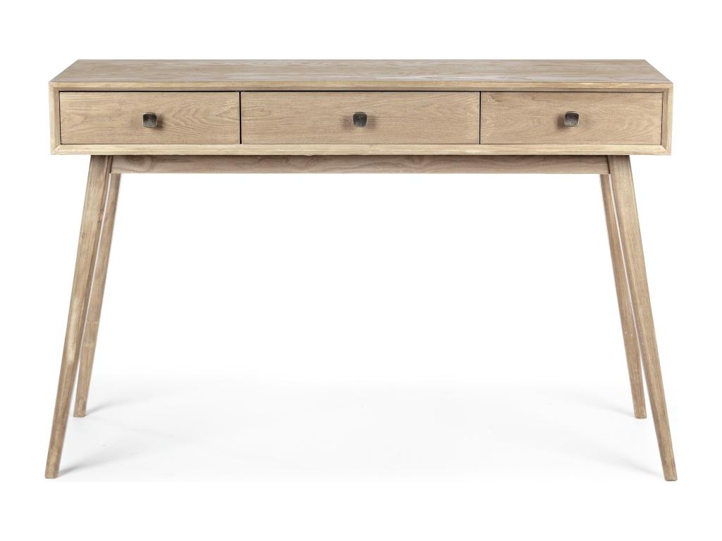 Console 3 tiroirs en bois de frêne naturel Cosymeub 120cm WZXH06814