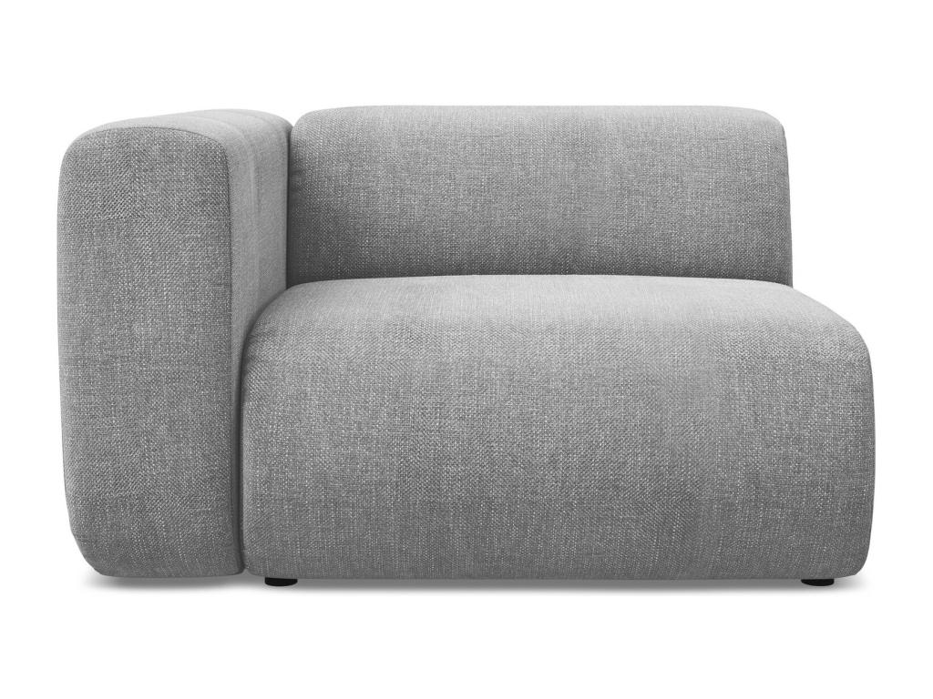 Module avec accoudoirs gauche en tissu chenille - gris clair - Cosymeub LLKI13863