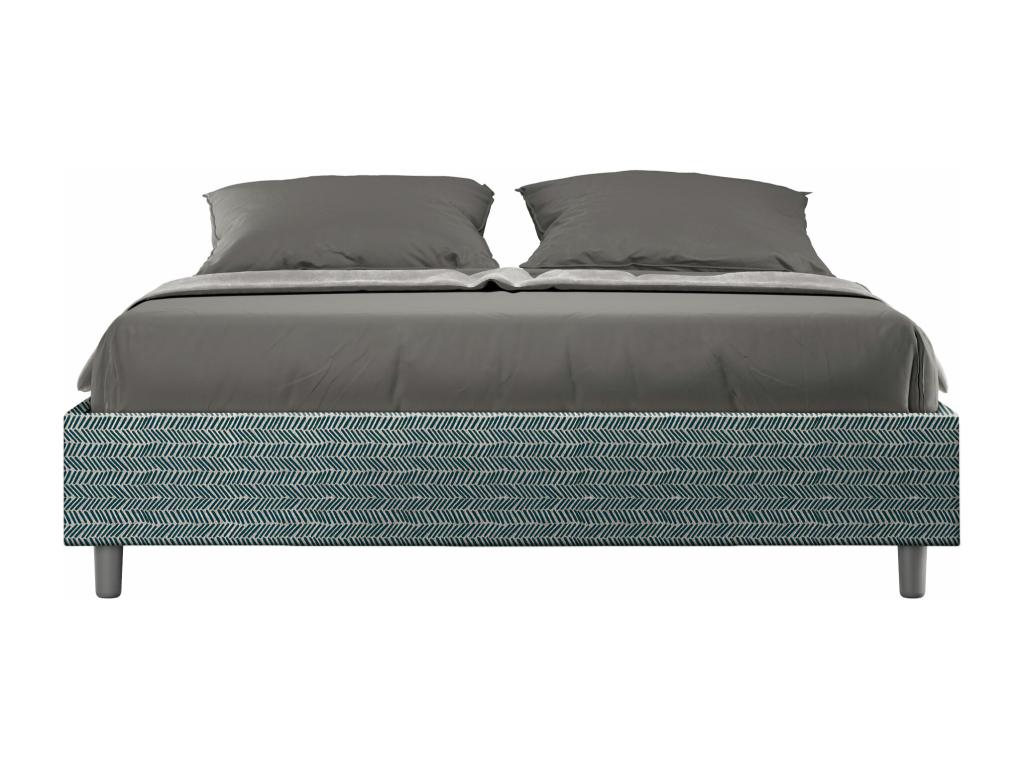 Lit coffre double capitonné 160x210 Artigeo 8 tissu bleu Artigeo XDDV68668