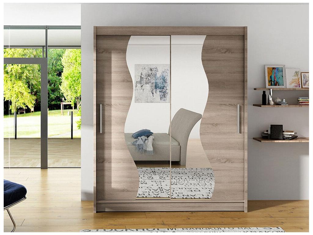 Armoire Cosymeub 134 Truffe chêne 200x150x58cm Portes d'armoire Glissement VMMS38380