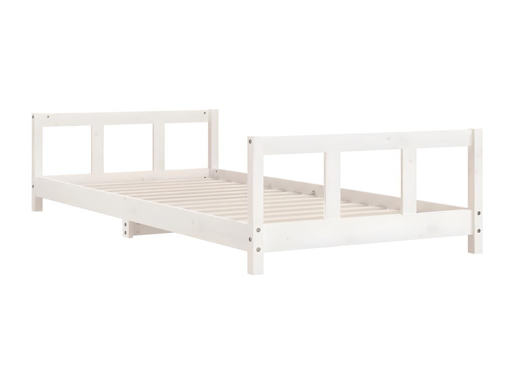 Cadre de lit pour enfants blanc 90x200 cm bois de pin massif YZBN62180