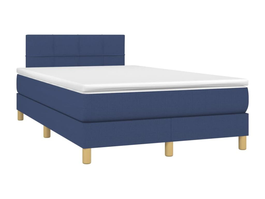 Lit à sommier tapissier avec matelas Bleu 120x200 cm Tissu QGKR40158