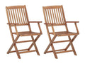 Chaises pliables de jardin 2 pcs avec coussins Bois d'Artigeo 39 UYJE59340