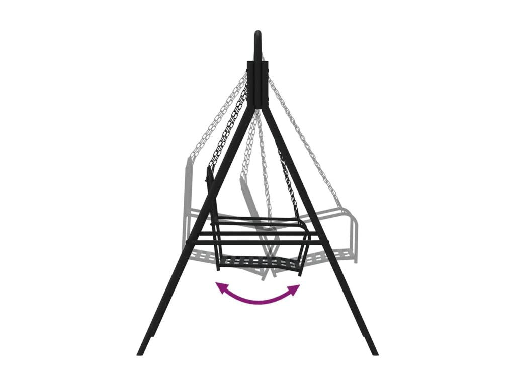 Balancelle 124cm Noir Acier AHIE69014