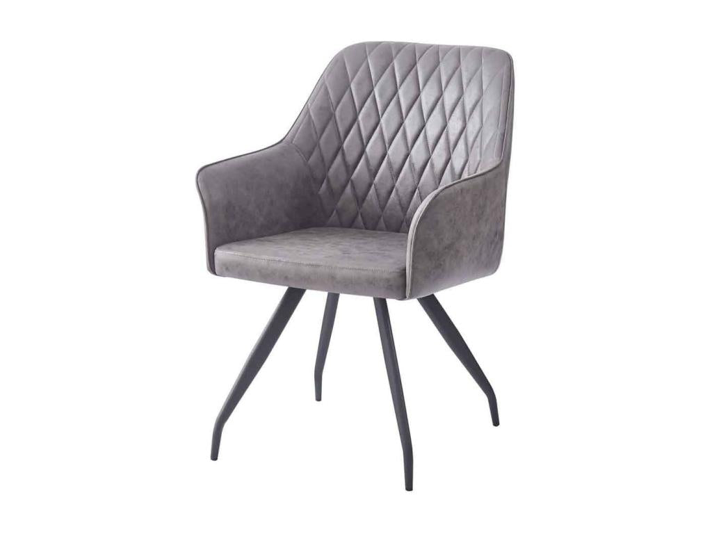 Chaise Design Matelassée Cosymeub 86cm Gris Foncé YVWE10835