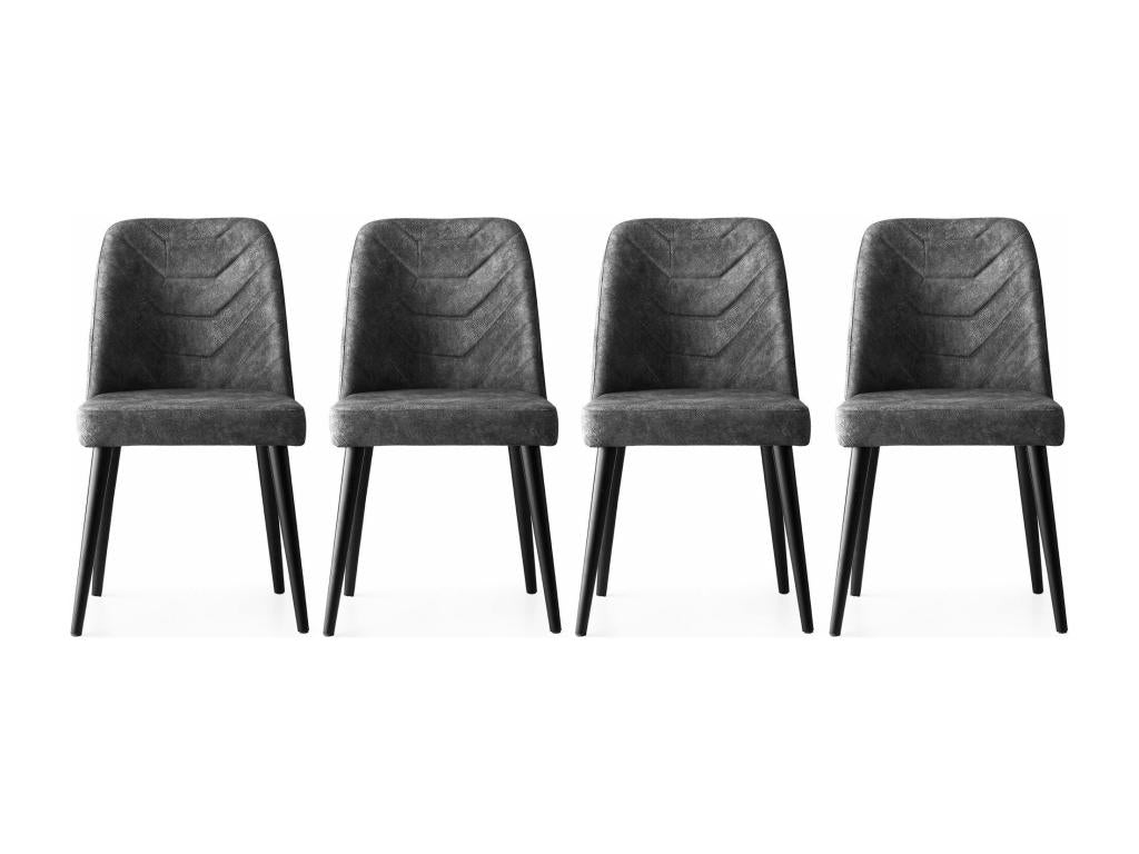 Lot de 4 chaises Conla Velours Gris foncé HARW67610