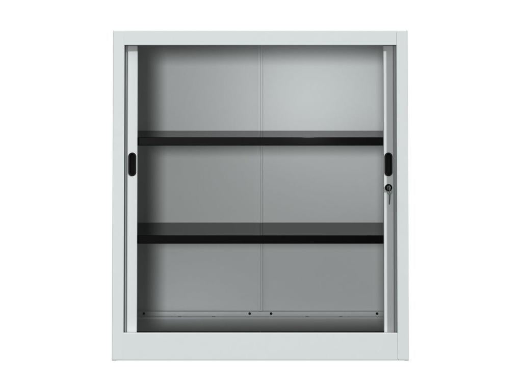 Armoire de bureau portes à rideaux 2 étagères ESBV39013