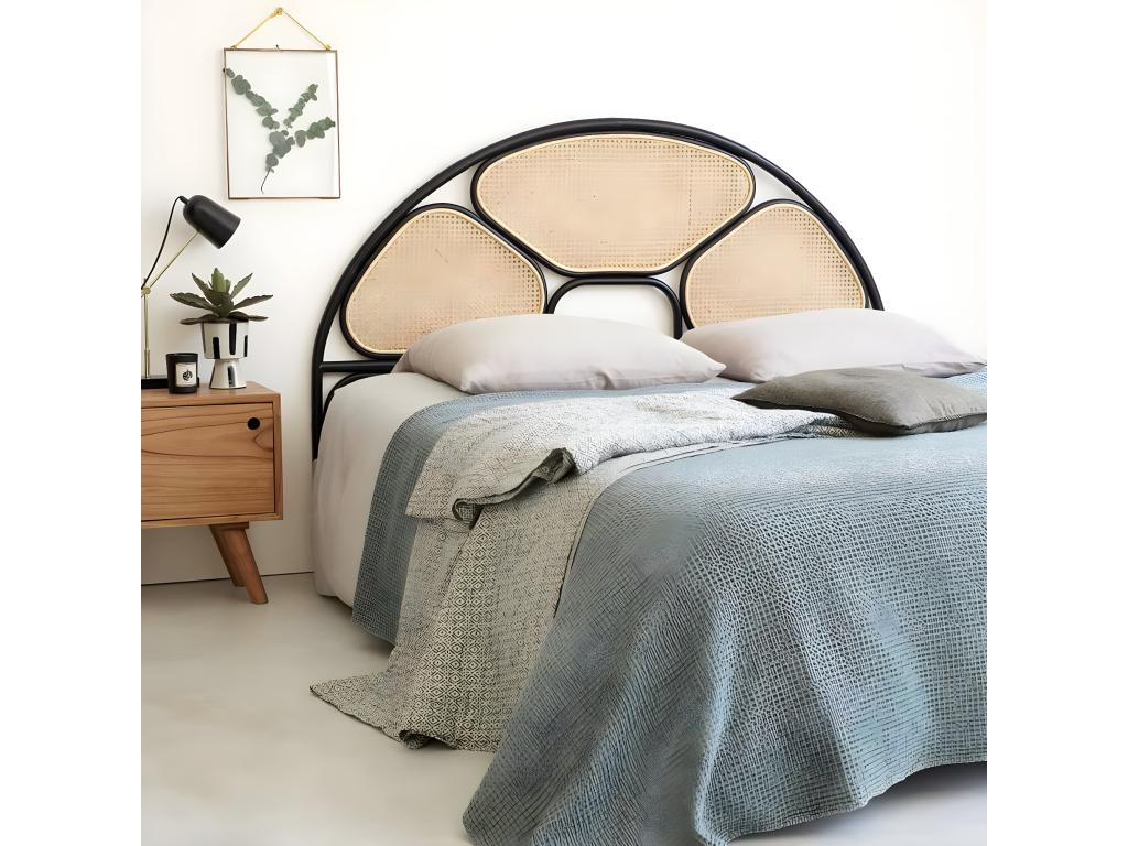 Tête de lit en cannage et rotin noir 160 cm UQWV26843