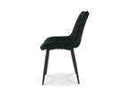 Chaise Moderne en Tissu Velours Vert Foncé avec Pieds en Métal BMNB96249