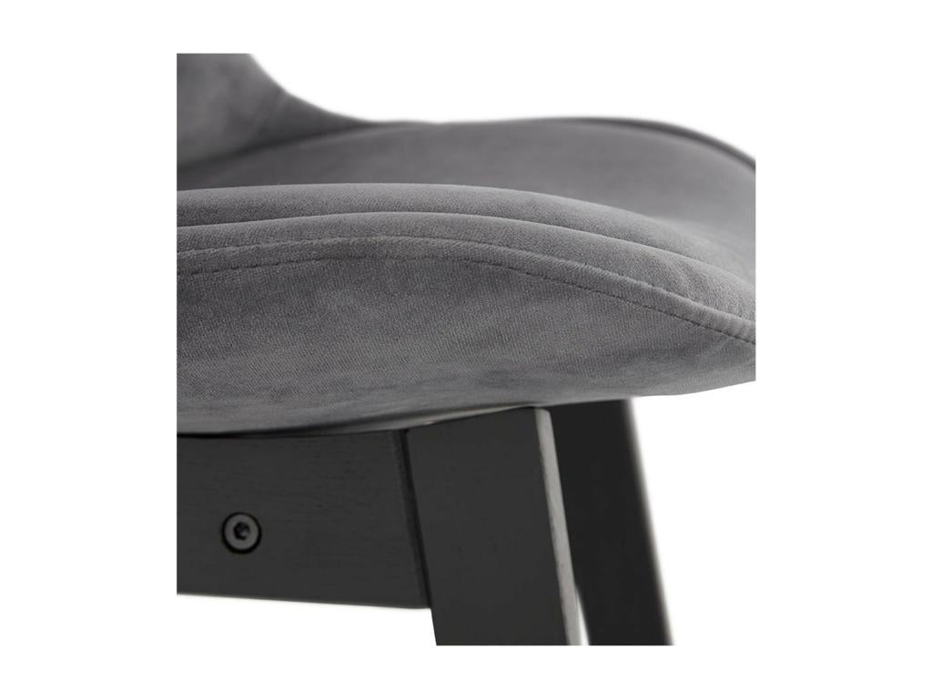 Tabouret de Bar en Velours Cosymeub 113cm Gris / Noir VPSP80822