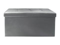 Coffre Banc Pliable Pu Gris AFPZ39333