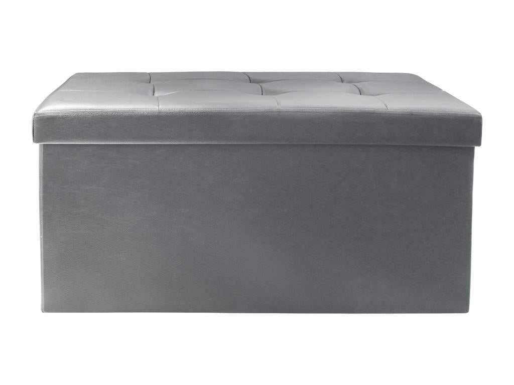 Coffre Banc Pliable Pu Gris AFPZ39333