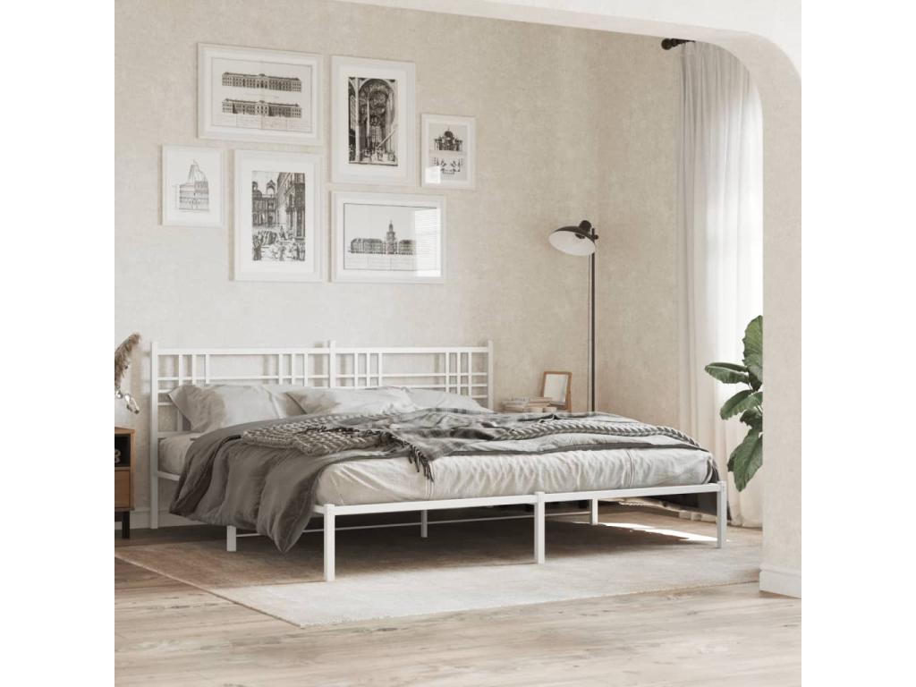 Tête de lit métal blanc 180cm CLEY90445