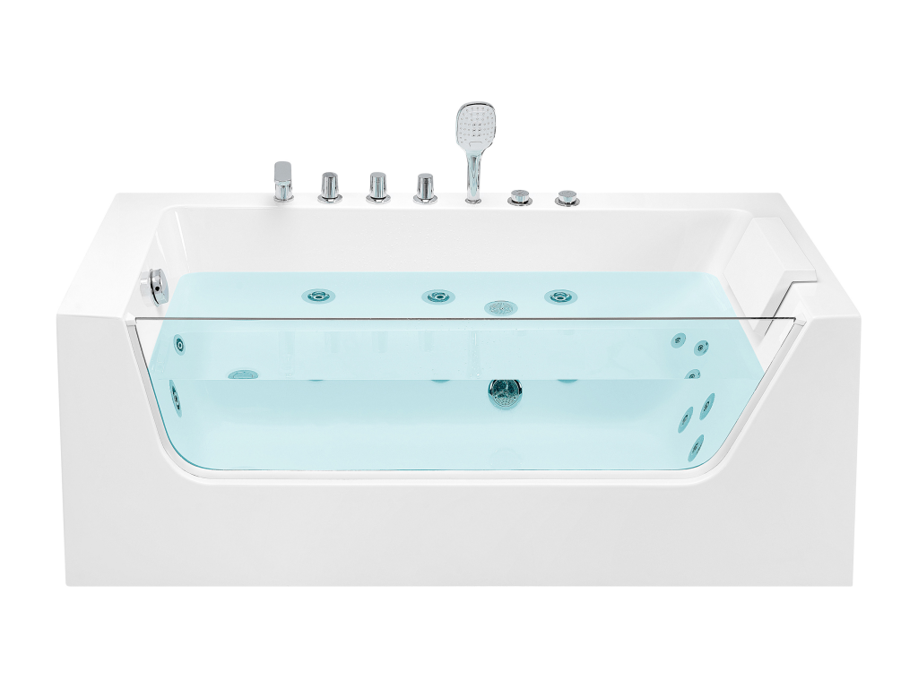 Baignoire d'angle à remous avec LED Artigeo Côté droit 170 cm 80 cm Blanc JBJH51233