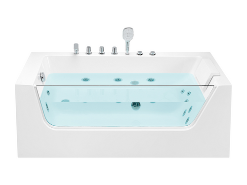 Baignoire d'angle à jacuzzi avec LED Artigeo Côté droit 170 cm 80 cm Blanc JBJH51233