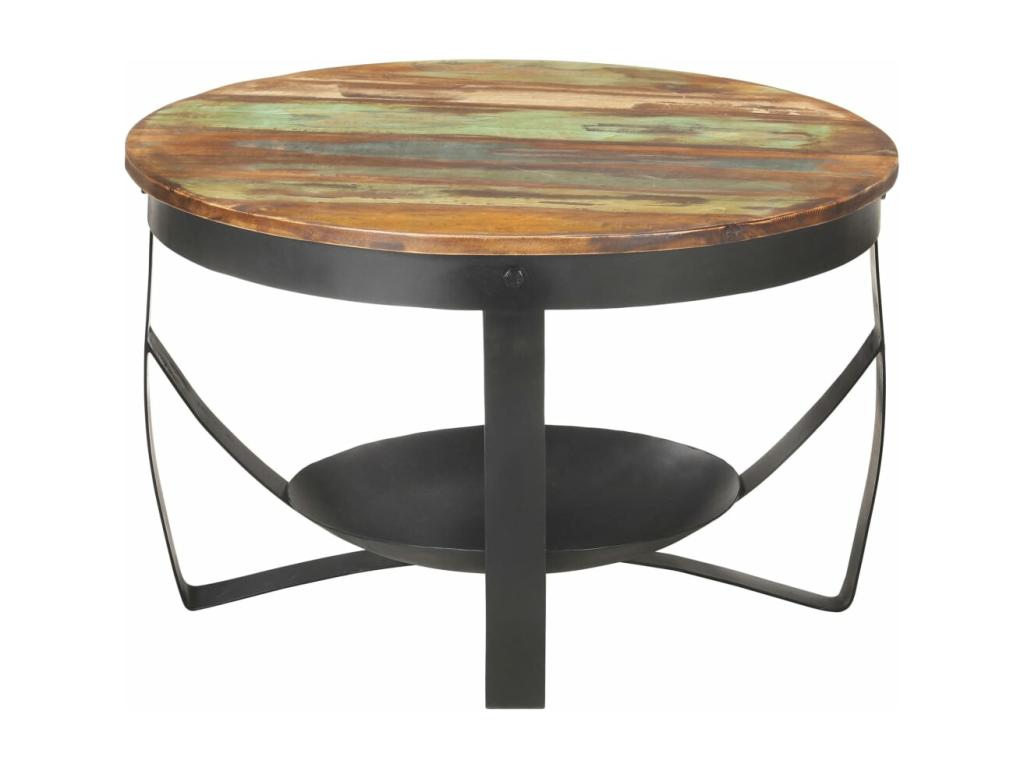 Table basse 68x43 cm Bois de récupération massif ILKM37230