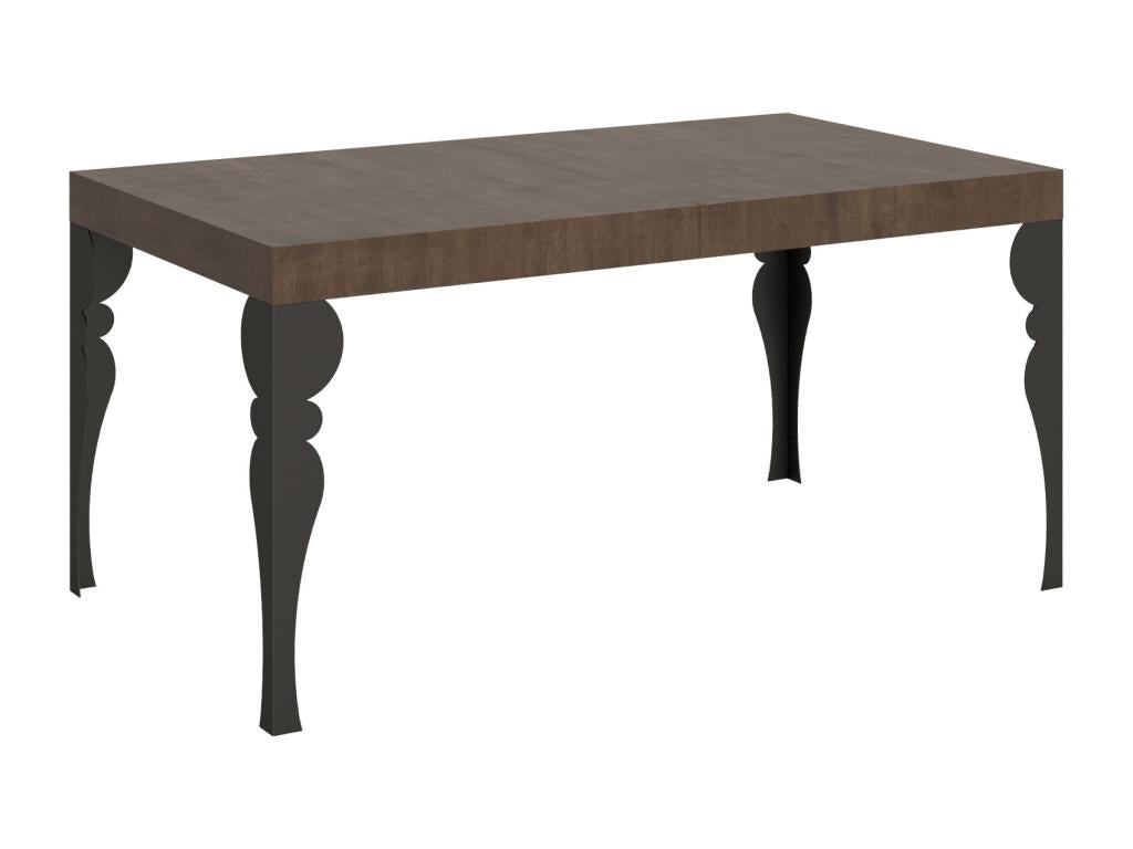 Table extensible 90x160/420 cm Paxon Noyer cadre Anthracite EYFP53663