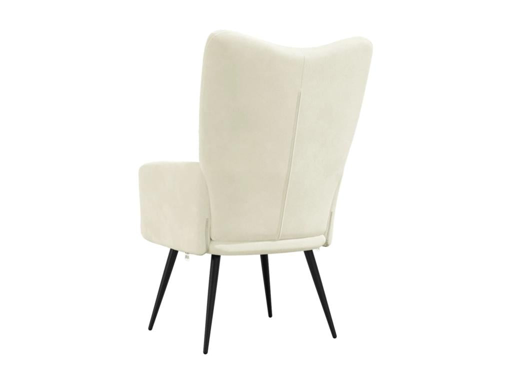 Fauteuil de relaxation Blanc crème Velours GDWI40906
