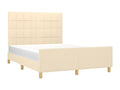 Cadre de lit sans matelas crème 140x200 cm tissu AHPS70779