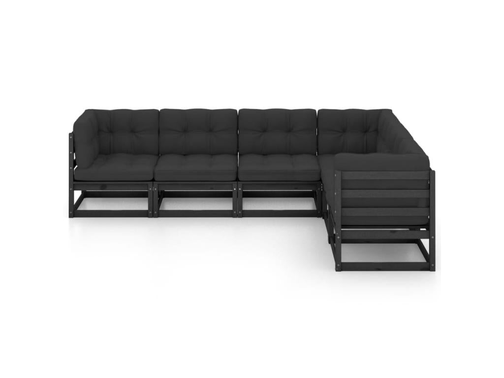 Salon de jardin 6 pcs avec coussins Bois de pin massif 16 LILO41404