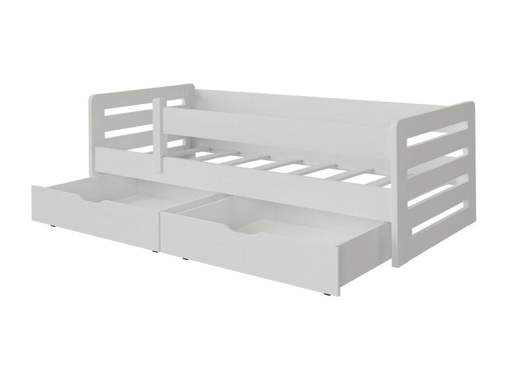 Lit Cosymeub 136 Unique Blanc 90x200 Bois Sommier à Cosymeub 97x205x63cm DCXV74618