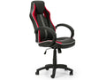 Fauteuil de Bureau réglable et inclinable Cosymeub tapissé en Similicuir Noir/Rouge WZZF00457