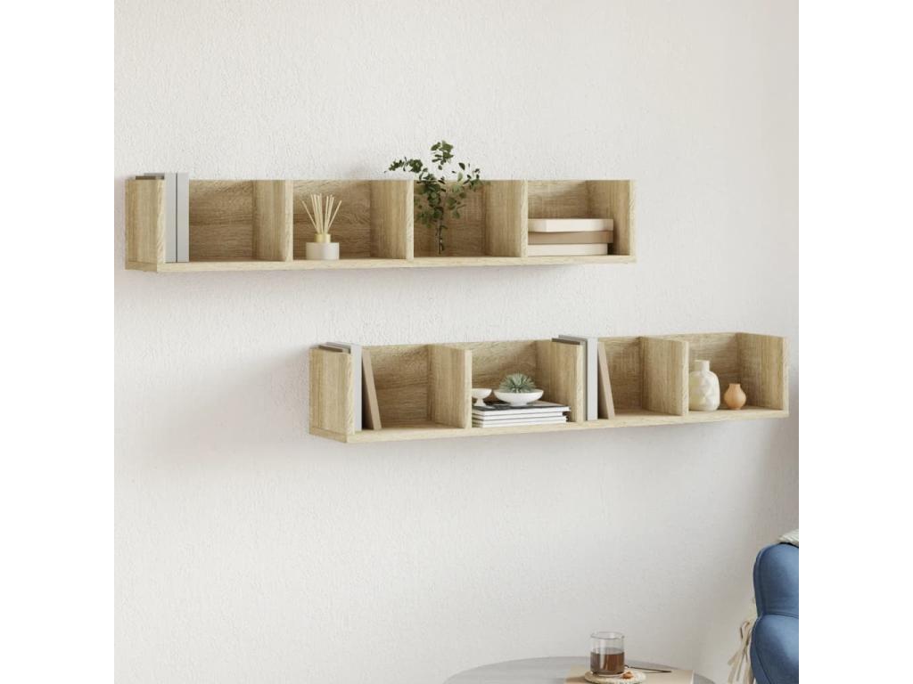 Armoires murales 2pcs chêne Artigeo 99x18x16.5 bois ingénierie QNSW48704
