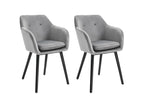 Lot de 2 chaises TREVOR velours gris QKOG77109