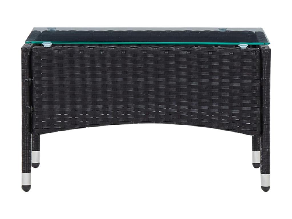 Salon de jardin 4 pcs avec coussins Résine tressée Noir 25 FPUG64943