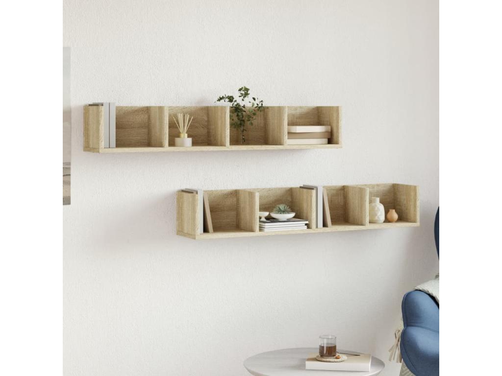 Armoires murales 2pcs chêne Artigeo 99x18x16.5 bois ingénierie QNSW48704