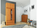 Armoire avec surmeuble Artigeo S90 Aulne 90 cm 2 portes 2 tiroirs façade Aulne 6 étagères 90x51x234 cm AOJB46406