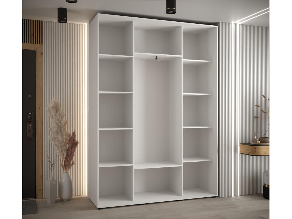 ARMOIRE Artigeo 5 À PORTES COULISSANTES 235.2/180/45 3 portes Blanc/Blanc/Noir UWBB89117