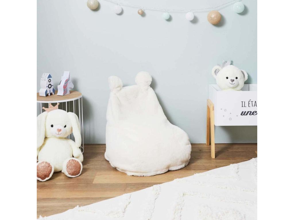 Fauteuil Enfant Imitation Fourrure Artigeo 54cm Blanc ZLDN83001