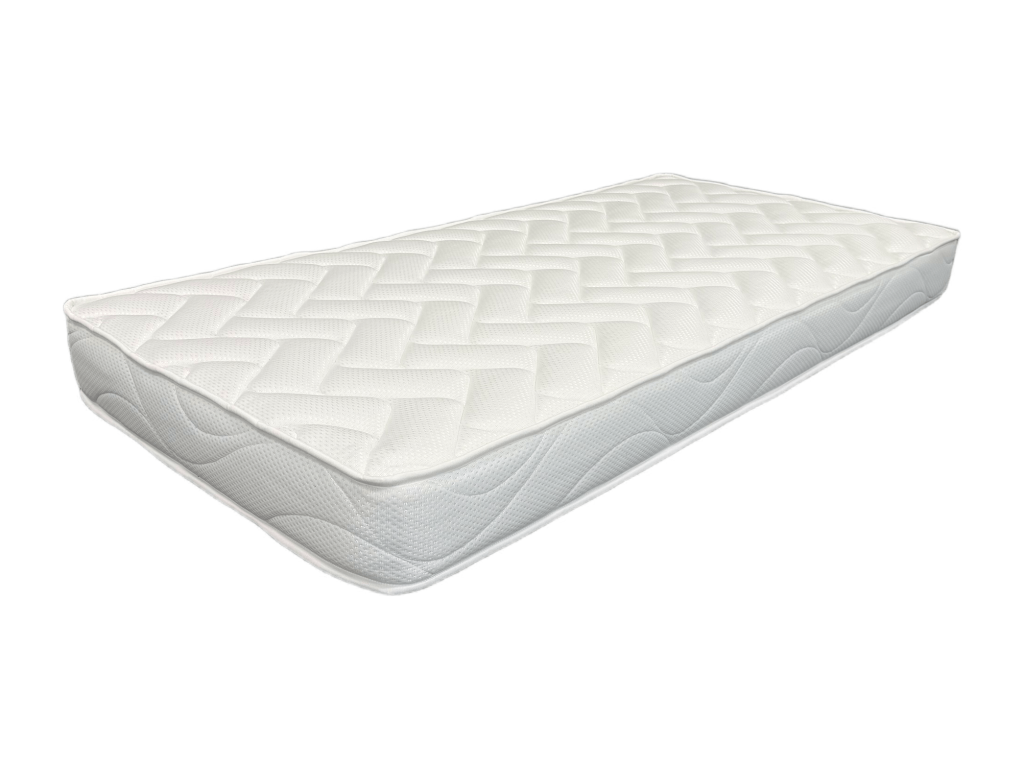 Ensemble Matelas mousse ECO - 90x190 et 1 Oreiller flocons mémoire 50x70 - Sommier tapissier noir HRRV14648