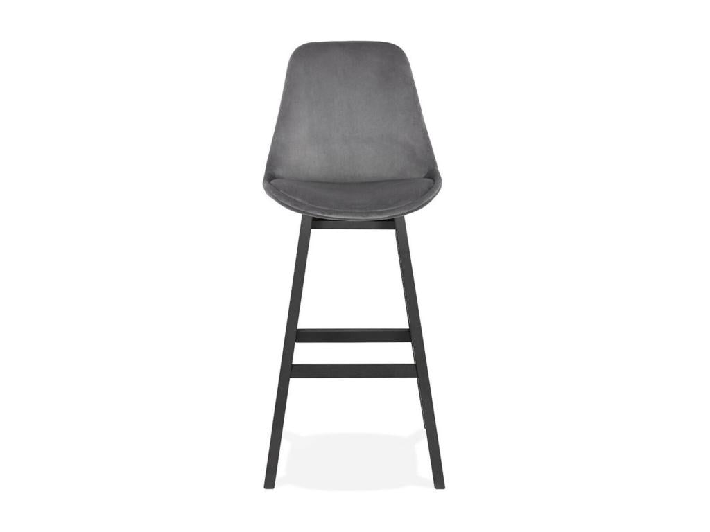 Tabouret de Bar en Velours Cosymeub 113cm Gris / Noir VPSP80822