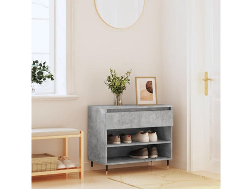 Armoire à chaussures Gris béton 70x36x60 Bois d'ingénierie ZOOQ37619