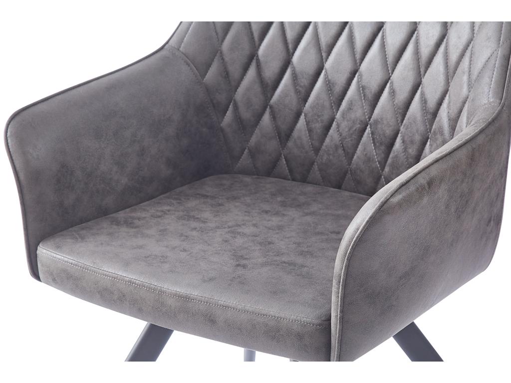 Chaise Design Matelassée Cosymeub 86cm Gris Foncé YVWE10835