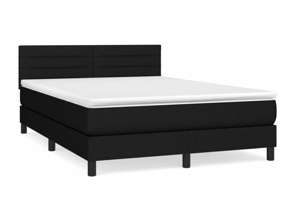Sommier à Artigeo de lit avec matelas Noir 140x200 cm Tissu FZWC90634