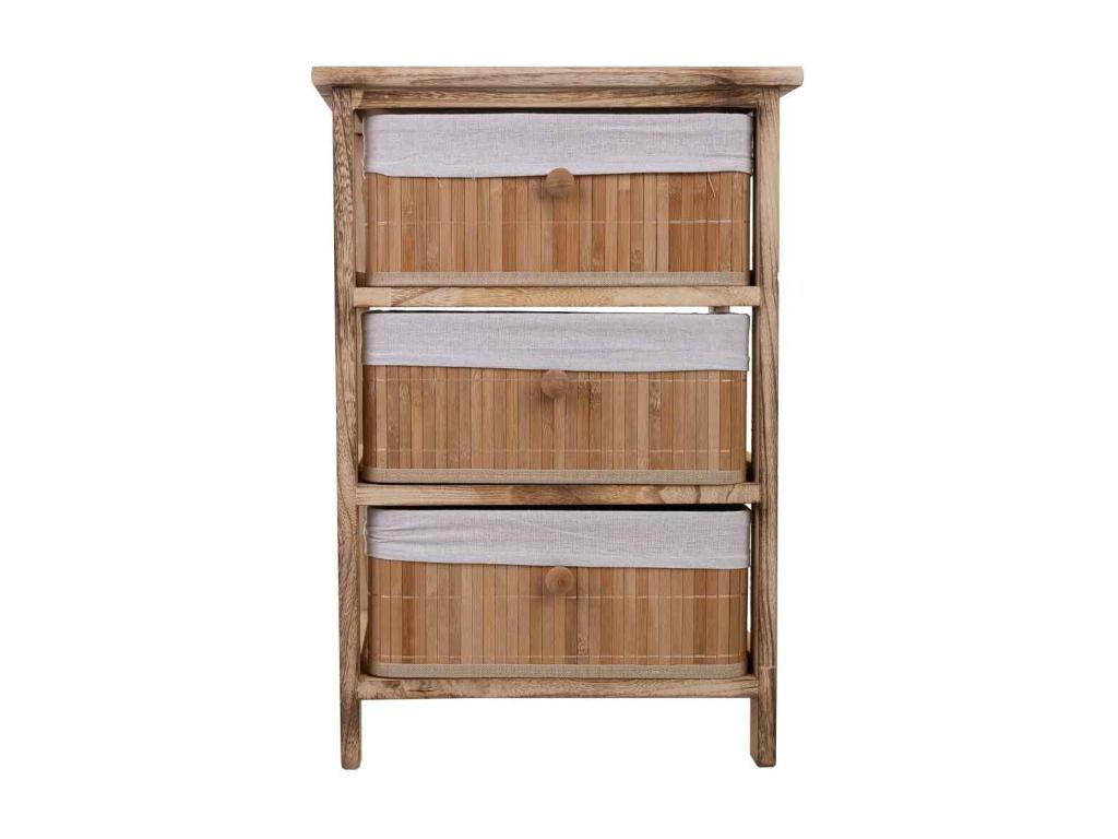 Commode en bois avec 3 tiroirs en Cosymeub doublés 40x29x58 DELD55278