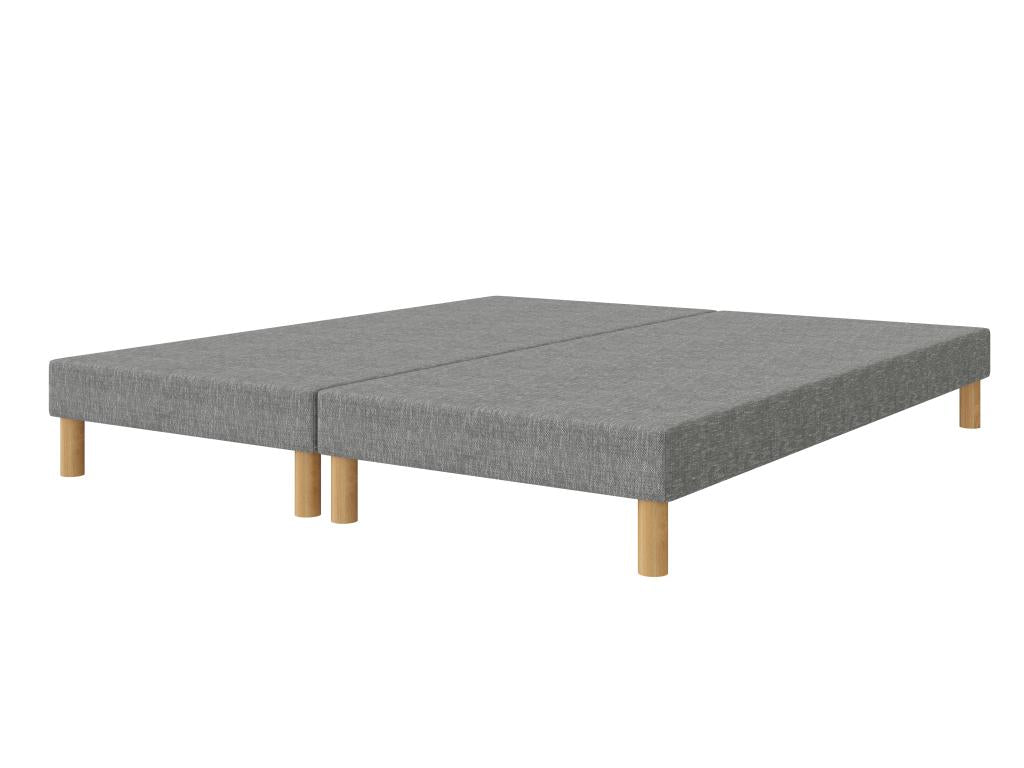 Sommier tapissier gris 200x200 2x100x200 jeu de pied offert PNFK06627