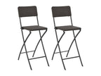 Chaise de bar pliable lot de 2 PEHD et acier Aspect de rotin DNFK96098