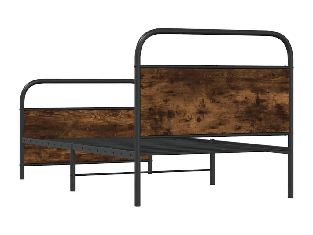 Cadre de lit sans matelas 107x203 cm chêne fumé bois ingénierie CLVW08172