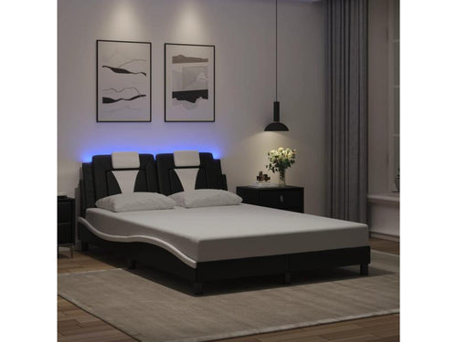 Cadre de lit avec LED sans matelas noir et blanc 120x200 cm EEKZ69898